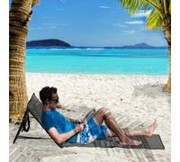 Shein Outsunny Conjunto de 2 Esterillas de Playa Plegable Esteras Acolchadas con Respaldo Reclinable y Bolsa de Transporte para Jardín 142x51x40 cm