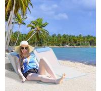 Shein Outsunny Conjunto de 2 Esterillas de Playa Plegable Esterillas con Respaldo Reclinable y 5 Niveles Reposacabezas y Bolsa de Transporte 134x48x33-43 cm