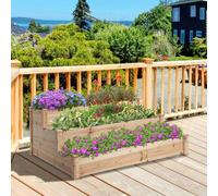 Shein Outsunny Jardinera Exterior Grande de Madera Arriate de Jardín de 3 Niveles con Diseño de Escalera Huerto Urbano para Cultivos Plantas Flores para Pat