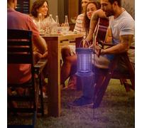 Shein Outsunny Lámpara Antimosquitos Eléctrico 2 en 1 9W Mata Mosquitos Eléctrico con Luces LED UV Recargable Solar USB y Soporte Efecto 30 m² para Jardín T