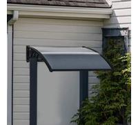 Shein Outsunny Marquesina Exterior para Puertas y Ventanas 100x75 cm Tejadillo de Protección contra Sol y Lluvia con Cubierta de Policarbonato Negro
