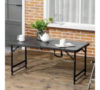 Shein Outsunny Mesa de Jardín Plegable Mesa de Comedor para Exterior con Altura Ajustable para 4 Personas para Patio Terraza Balcón Carga 60 kg 118x60x56-74