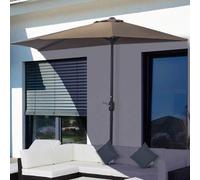 Shein Outsunny Sombrilla 269x138x236 cm Parasol de Jardín con Manivela y Forma Semicircular para Exterior Terraza Patio Piscina