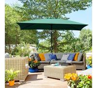 Shein Outsunny Sombrilla de Aluminio 195x295x253 cm Parasol Rectangular de Jardín Inclinable con Manivela y Mástil Anti-UV Desmontable para Terraza Patio Pi