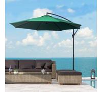 Shein Outsunny Sombrilla de Jardín Ø300x250 cm Parasol Excéntrico Reclinable con Base Manivela Cruzada y Soporte de Acero 8 Varillas para Terraza Exterior B
