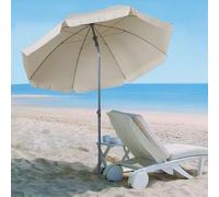 Shein Outsunny Sombrilla de Playa Diámetro de Ø202 cm con Techo Inclinable Poste Desmontable y Pincho Inferior para Jardín