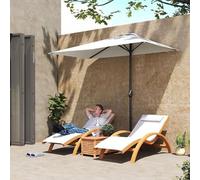 Shein Outsunny Sombrilla Rectangular 230x130x245 cm Sombrilla para Pared Media Sombrilla con Manivela Protección UV 30+ Sombrilla Impermeable para Balcón Te