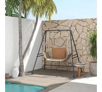 Shein Outsunny Soporte para Silla Colgante Sostén para Columpio con Marco de Acero Carga 150 kg para Patio Terraza Balcón Jardín Negro