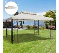 Shein Outsunny Techo de Repuesto 4x3 m para Cenador de Jardín 2 Niveles Transpirable con 10 Orificios de Drenaje Cubierta de Repuesto de Gazebo Pabellón Ext