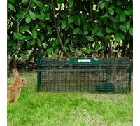 Shein Outsunny Trampa para Animales Vivos con Puerta Jaula de Captura Metálica con Asa para Conejos Visones Pequeños 60x18x20 cm Verde Oscuro