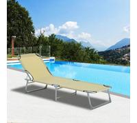 Shein Outsunny Tumbona Plegable e inclinable para Playa o Piscina con estructura de Hierro 187x58x30cm