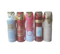 Shein PACK 5 UNIADES - DESODORANTES PARA MUJER - MUSAMAM WHITE , BADDE ROJO 200 ML , YARA CANDY 200 ML , AMEERAT AL ARAB , ECLAIRE - LATTAFA SET 5 UNI