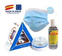 Shein Pack básico para tu coche: Baliza V16 Help Flash conectada + Gel hidroalcoholico + 50 mascarillas en color azul. Envío gratuito en 24/48 h