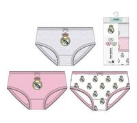 Shein Pack Braguitas 3 Piezas Real Madrid para Niñas - Ropa Interior Infantil de Algodón Suave y Transpirable - Pack de Braguitas Cómodas Con Cintura ElÃ