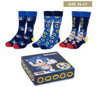 Shein PACK CALCETINES 3 PIEZAS SONIC TALLA 35/41 - Pack Calcetines Licencia Oficial Suaves y Cómodos - Diseños Auténticos - Variedad de Tallas y Colores Dur