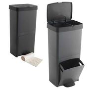 Shein Pack Cubo de basura o reciclaje 70L VERTICAL, 2 compartimentos, Papelera residuos INCLUYE rollo 20 bolsas de basura de 10l. Envio gratis 24/72h.