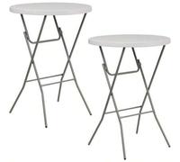 Shein Pack de 2 Mesas Plegables Redondas Altas 80x110 cm Catering 7house