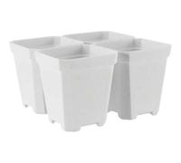 Shein Pack de 30 maceteros cuadrados blancos de 7,5 cm con agujeros de drenaje para oficina y balcón.