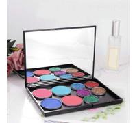 Shein Paleta de maquillaje magnética con espejo, estuche de almacenamiento de maquillaje de viaje vacío, crea tu propia paleta compacta de polvos o sombras