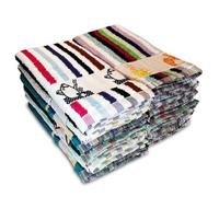 Shein Paños Cocina Rizo, 12 ud., ✅Envíos 24/48h ✅ 100% Algodón, 50X50cm, Rayas Multicolor, Juego de Trapos Suaves, Briebe, Home PC12R, Multicolor