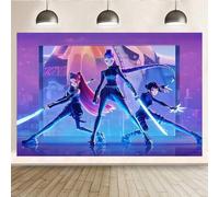 Shein Pantalla grande de K-Pop, tema de chica cool, escena de fiesta de niñas, pancarta de fondo para fiesta de cumpleaños. Decoración de pared temática. La
