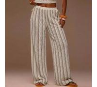 Shein Pantalón ancho fluido con textura y cuentas, con lazo lateral, solo Bottom, conjunto, sexy y lindo, para playa, verano y primavera