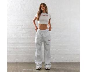 Shein Pantalón de chándal de pierna ancha con eslogan, casual para vacaciones, aeropuerto, verano, lindo, pádel, tenis, pickleball, vuelta al colegio, vacac