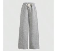 Shein Pantalón de chándal holgado con cintura con cordón y estampado para niña preadolescente, ideal para volver al colegio, básico y versátil para uso diar