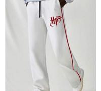 Shein Pantalones casuales con cordón versátil y sencillo con rayas del icono de Harry Potter, Harry Potter