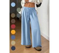 Shein Pantalones casuales de damas apropiados para citas, uso estudiantil y viajes diarios, lanzados en el otoño y principios del otoño de 2025. Básicos ver