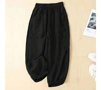 Shein Pantalones casuales de unicolor minimalistas con cordón para mujeres de talla grande CURVE+