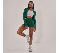 Shein Pantalones cortos ajustados sin costuras de cintura alta acanalados para actividades, pádel, tenis, pickleball, gimnasio y fitness