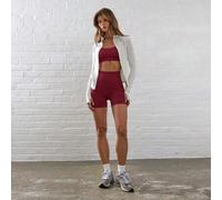 Shein Pantalones cortos ajustados sin costuras de cintura alta acanalados para actividades, pádel, tenis, pickleball, gimnasio, fitness, otoño e invierno