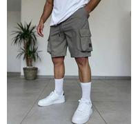 Shein Pantalones cortos cargo casuales con múltiples bolsillos para hombres, pantalones cortos de moda y estilo hasta la rodilla, para volver a la escuela