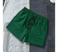 Shein Pantalones cortos de color verde oscuro con cordón en la cintura, para volver al colegio