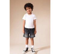 Shein Pantalones cortos de mezclilla con estampado de paisley y diseño de mandala ornamental para niños, pantalones cortos de verano casuales que son una pi