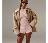 Shein Pantalones cortos de punto de unicolor gris casual para mujer