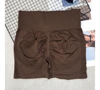 Shein Pantalones cortos de yoga de cintura alta ajustados para mujer - Activewear negro elástico y cómodo, mezcla de nailon/elastano, lavable a máquina, ade