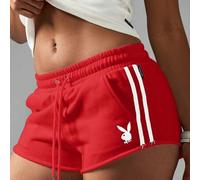 Shein Pantalones cortos deportivos con cordón de cintura alta, estilo retro con dobladillo de delfín, esenciales de verano para el ocio y el automovilismo