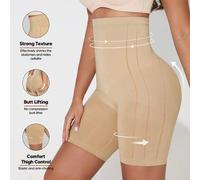 Shein Pantalones cortos moldeadores con control de abdomen, levantamiento de glúteos y cintura alta, prenda moldeadora firme que combina con vestidos de bod