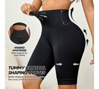 Shein Pantalones cortos moldeadores sin costuras para mujer, control de abdomen y levantamiento de glúteos, color negro para verano