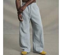 Shein Pantalones de chándal casuales sueltos con cordón en la cintura y bolsillos, pantalones de chándal grises holgados, para volver al colegio