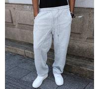 Shein Pantalones de chándal de verano de unicolor gris con cintura elástica y cordón, estilo urbano para hombres