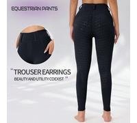 Shein Pantalones de ciclismo de cintura alta para mujer con silicona antideslizante, pantalones ecuestres reflectantes para entrenamiento deportivo, pantalo