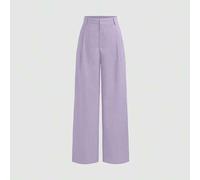 Shein Pantalones de diseño minimalista Vela Rue con cierre de gancho y cremallera, pantalones ligeros y semitransparentes de longitud completa, pantalones a