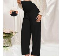 Shein Pantalones de maternidad ajustables de cintura alta, con pierna recta, adecuados para fiestas de baby shower