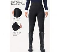 Shein Pantalones de montar de talle alto adelgazantes para mujeres, pantalones deportivos y ecuestres de yoga con silicona antideslizante y resistente al de