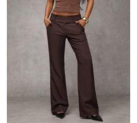 Shein Pantalones de pierna acampanada con bolsillo de moda casual retro para mujer, Old Money, casual de negocios, salir, volver a la escuela, pantalones ca