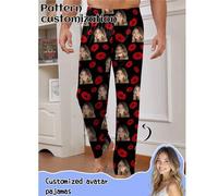 Shein Pantalones de pijama personalizados para hombres con diseños únicos e interesantes como retratos, rostros de pareja, mascotas, dibujos animados y tema