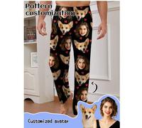 Shein Pantalones de pijama personalizados para hombres con diseños únicos e interesantes como retratos, rostros de pareja, mascotas, dibujos animados y tema